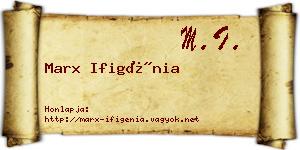 Marx Ifigénia névjegykártya